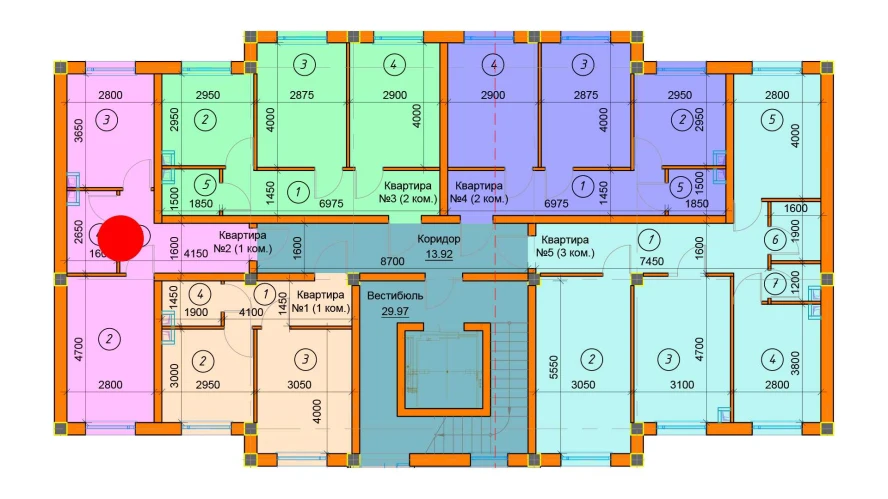 1-xonali xonadon 35.42 m²  1/1 qavat