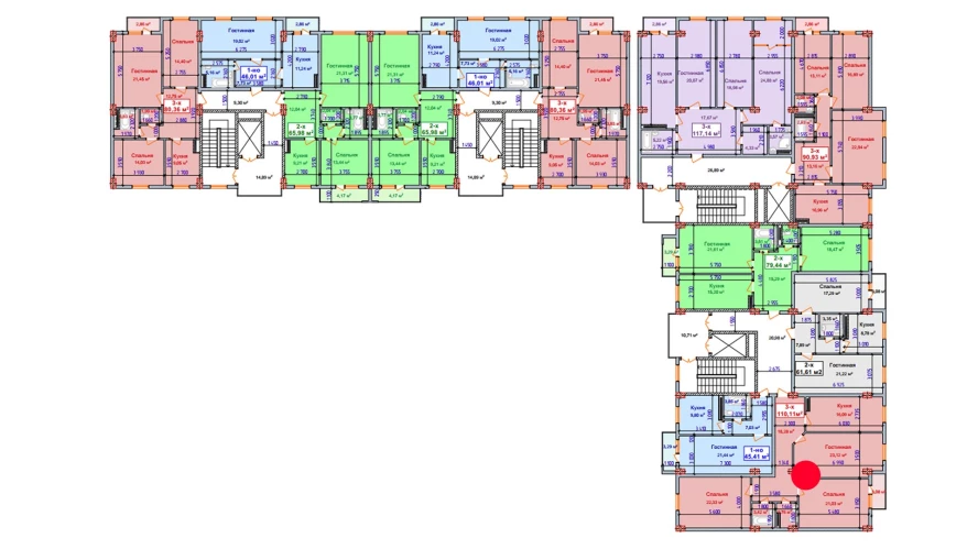 3-xonali xonadon 107.03 m²  8/8 qavat