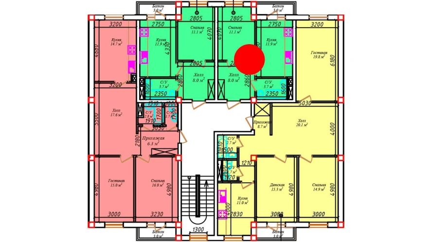 1-комнатная квартира 37.2 м²  4/4 этаж