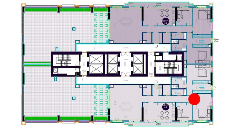 4-xonali xonadon 258.39 m²  20/20 qavat