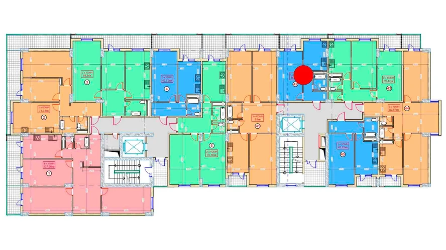 1-комнатная квартира 38.88 м²  2/2 этаж