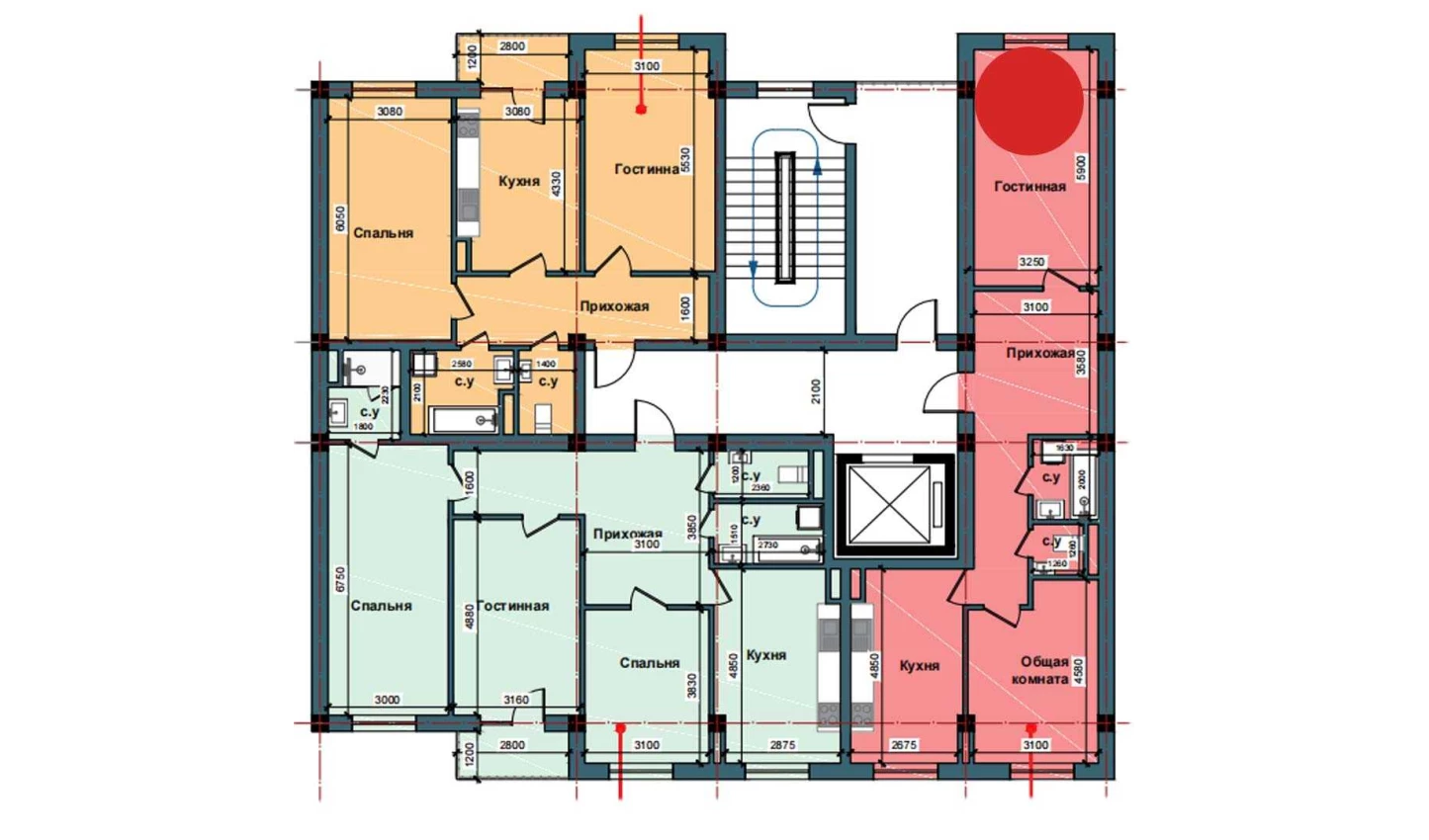 2-комнатная квартира 70.7 м²  3/3 этаж