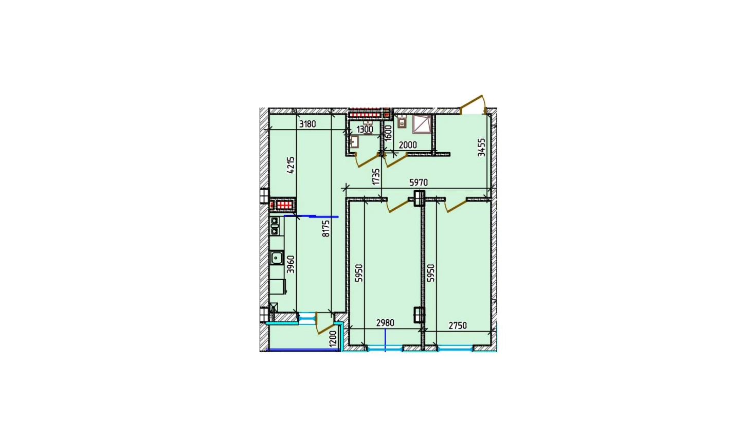 3-комнатная квартира 81.6 м²  8/8 этаж