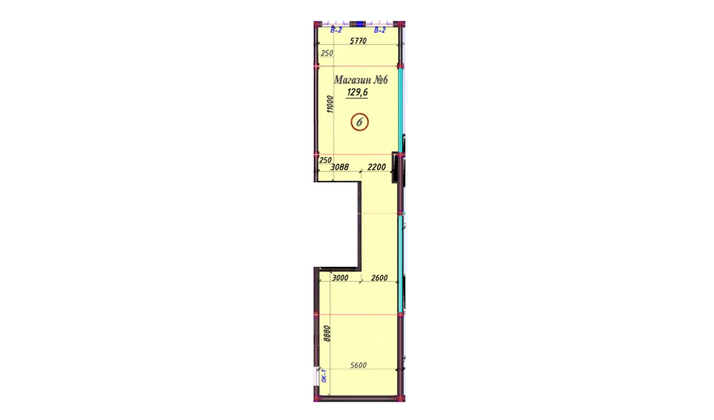 1-xonali xonadon 128 m²  1/1 qavat