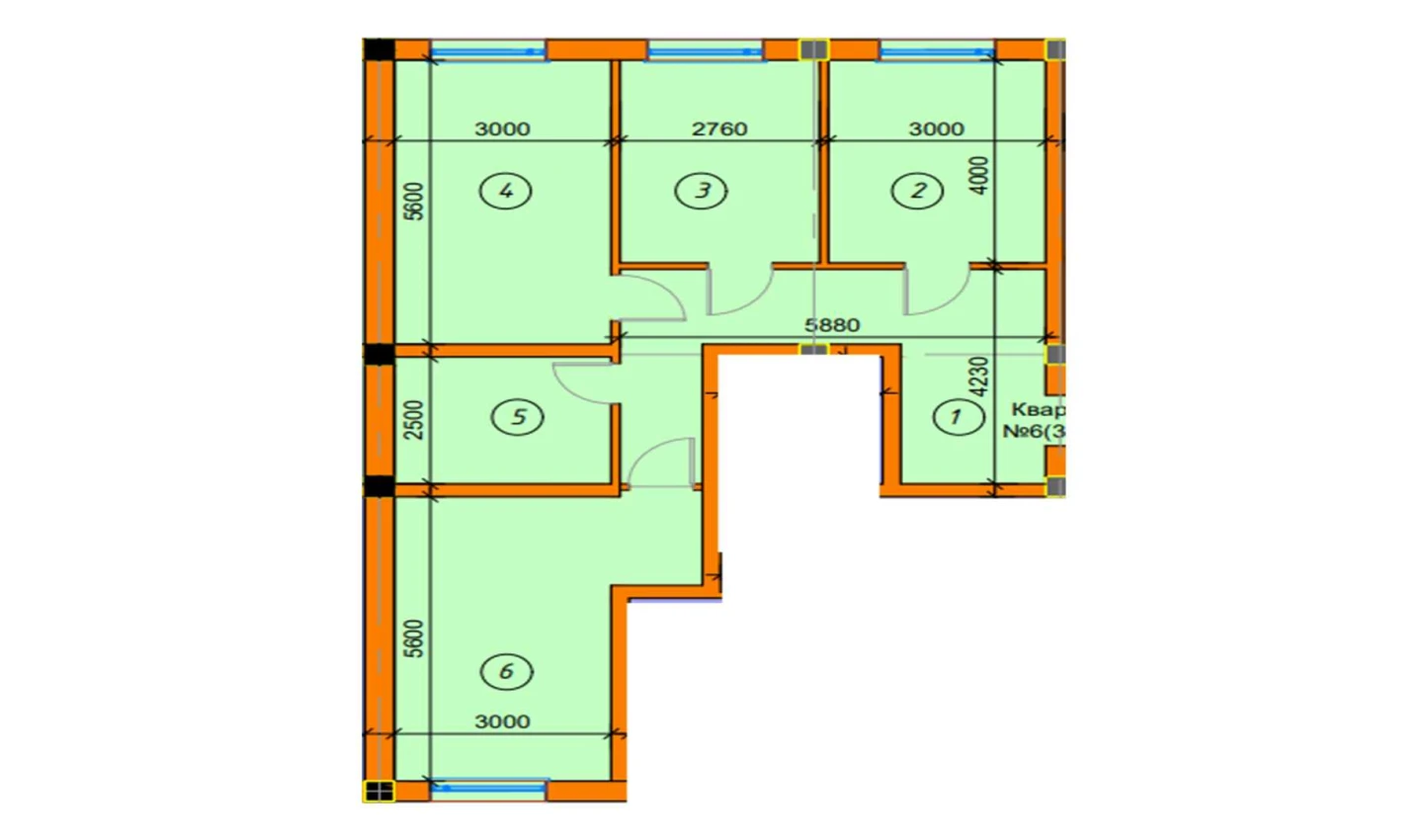 3-комнатная квартира 86.31 м²  1/1 этаж