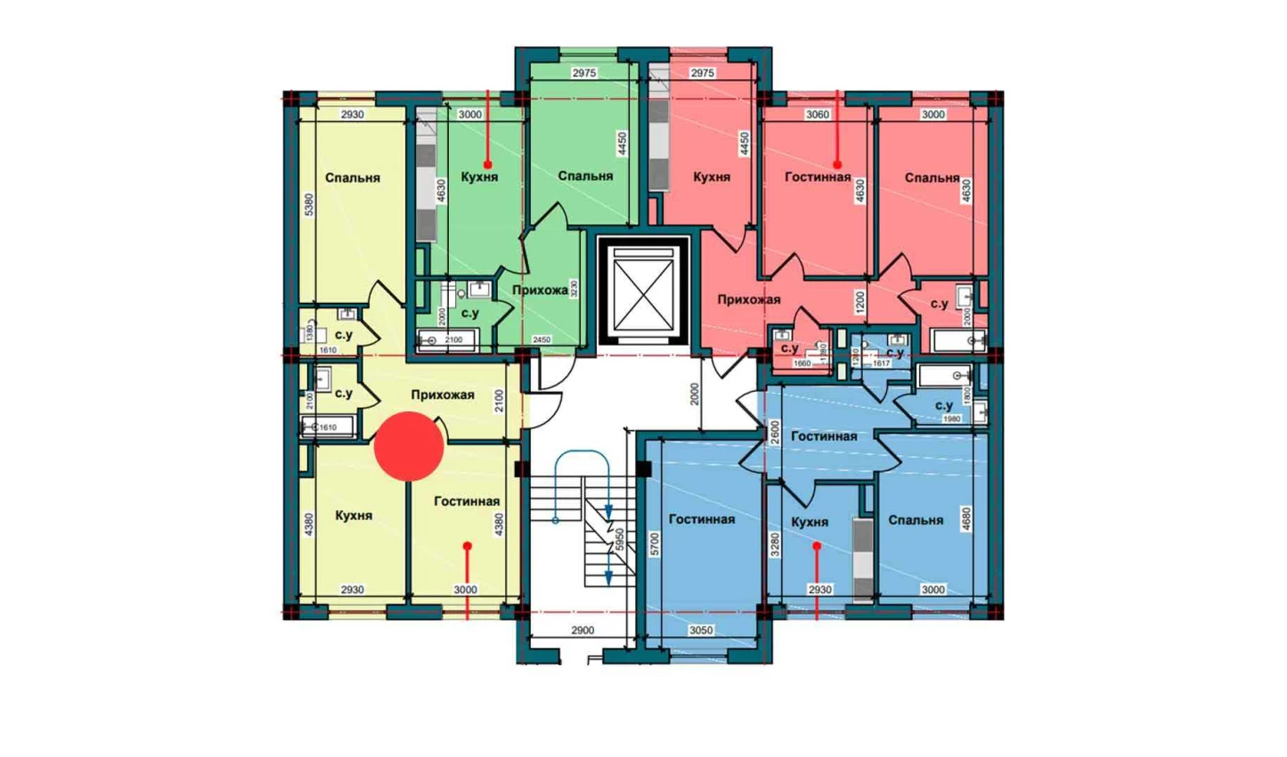 2-комнатная квартира 60.3 м²  1/1 этаж