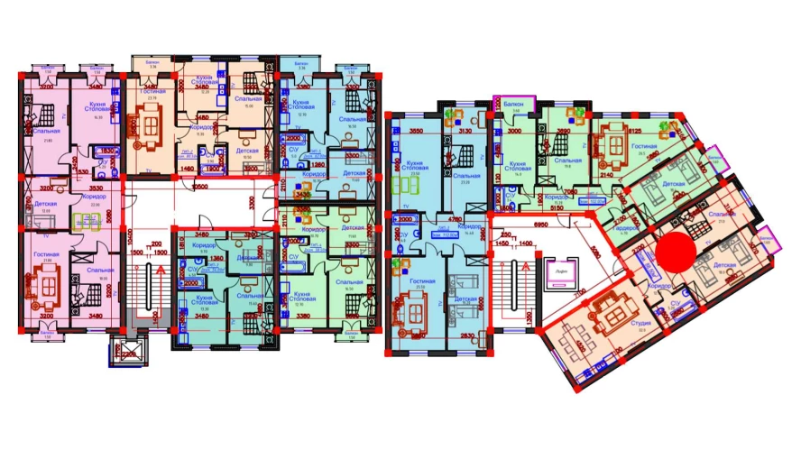 2-комнатная квартира 108 м²  8/8 этаж