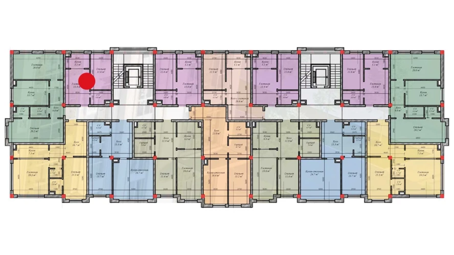 2-комнатная квартира 34.1 м²  2/2 этаж