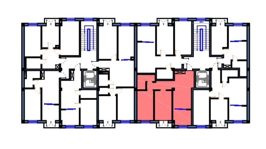 2-xonali xonadon 67.5 m²  4/4 qavat