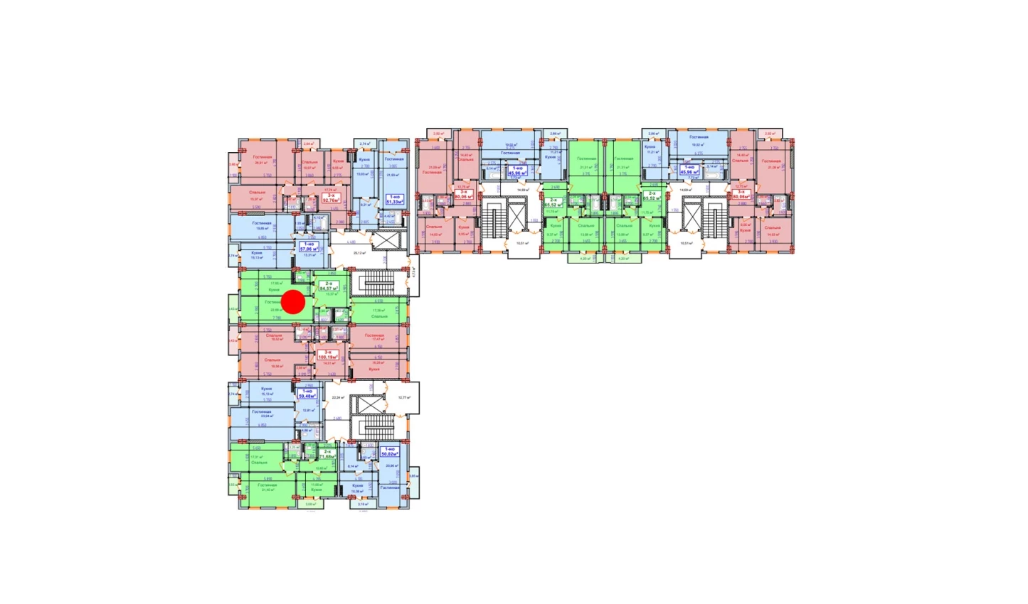 2-комнатная квартира 81.14 м²  8/8 этаж