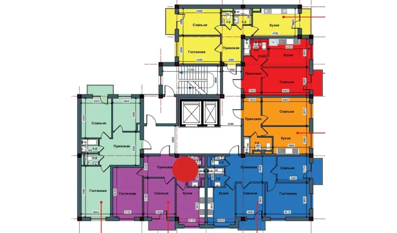 2-xonali xonadon 63.8 m²  6/10 qavat | NUR BARAKA Turar-joy majmuasi