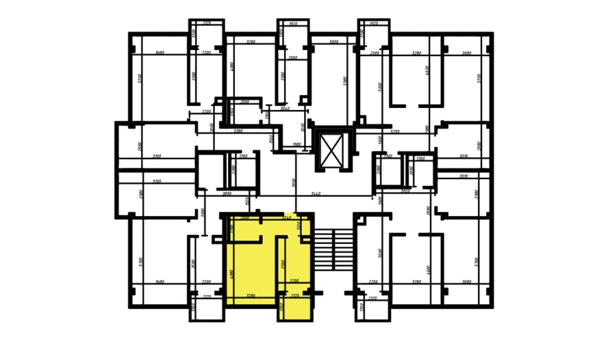 1-xonali xonadon 36 m²  6/8 qavat | YASHIL VODIY RESIDENCE Turar-joy majmuasi