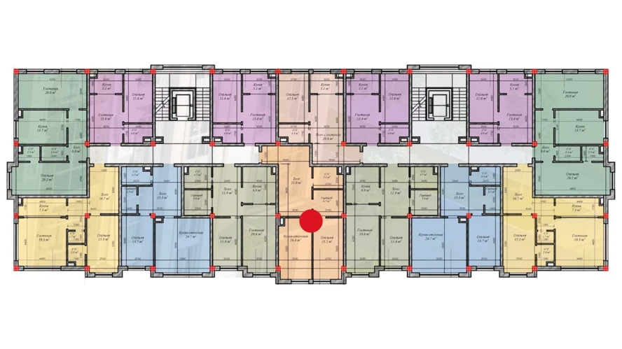 1-xonali xonadon 64.4 m²  2/2 qavat