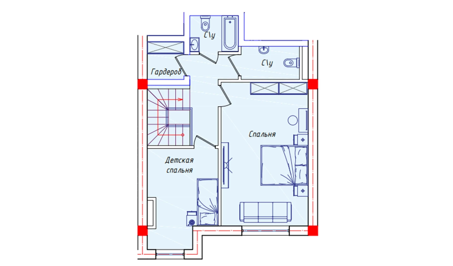 2-комнатная квартира 56.6 м²  8/8 этаж