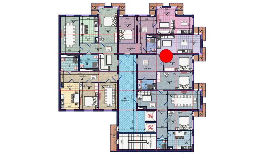 2-xonali xonadon 55.4 m²  3/10 qavat | NURAFSHON Turar-joy majmuasi