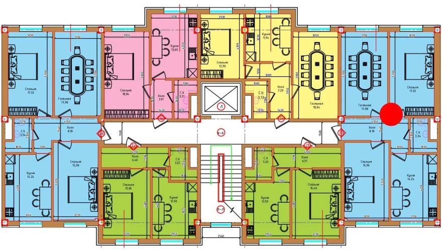 3-xonali xonadon 76.96 m²  1/1 qavat