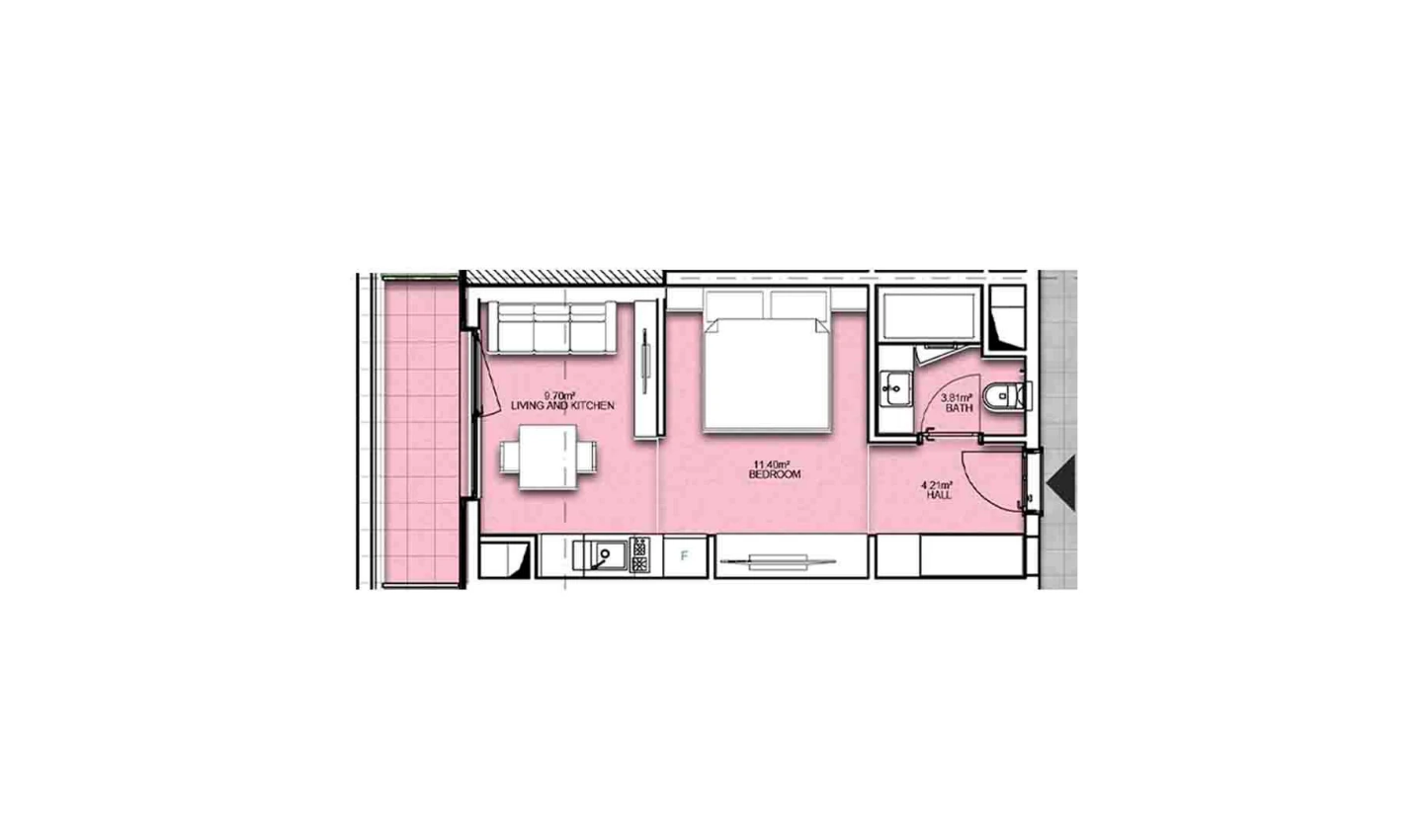 2-комнатная квартира 64.41 м²  4/4 этаж