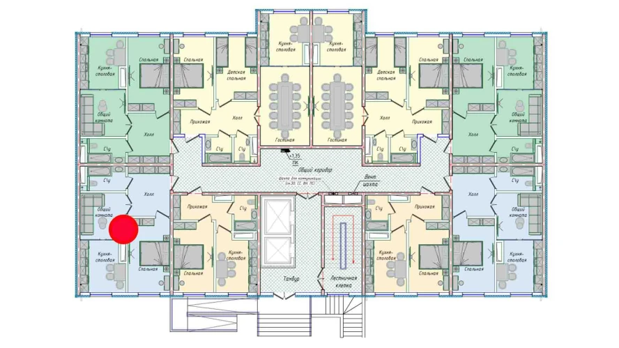 2-комнатная квартира 50.7 м²  1/1 этаж