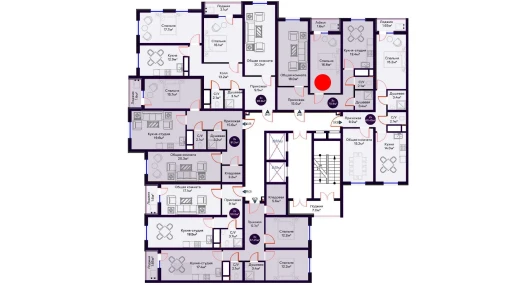 3-xonali xonadon 70.9 m²  9/16 qavat | Crystal Avenue Turar-joy majmuasi