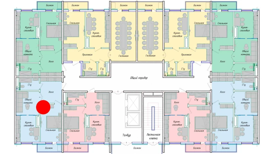 2-xonali xonadon 54.93 m²  9/12 qavat | SERGELI CITY Turar-joy majmuasi