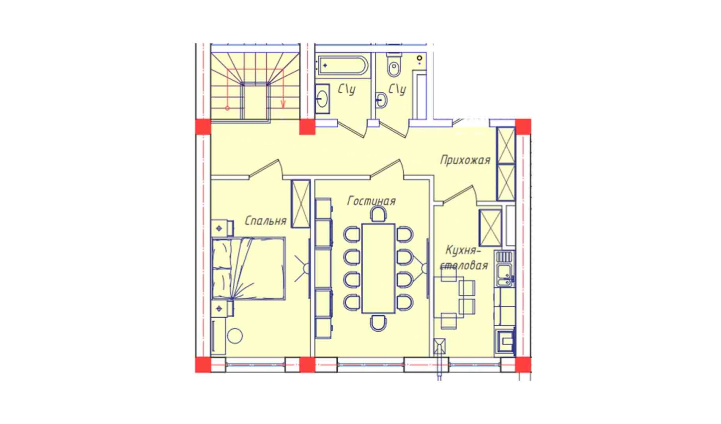 5-xonali xonadon 132.6 m²  1/1 qavat