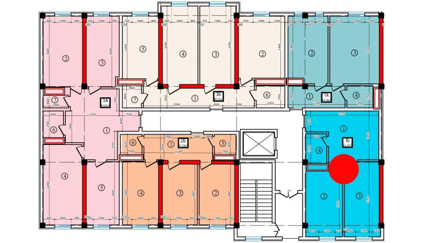 1-xonali xonadon 54.27 m²  2/2 qavat