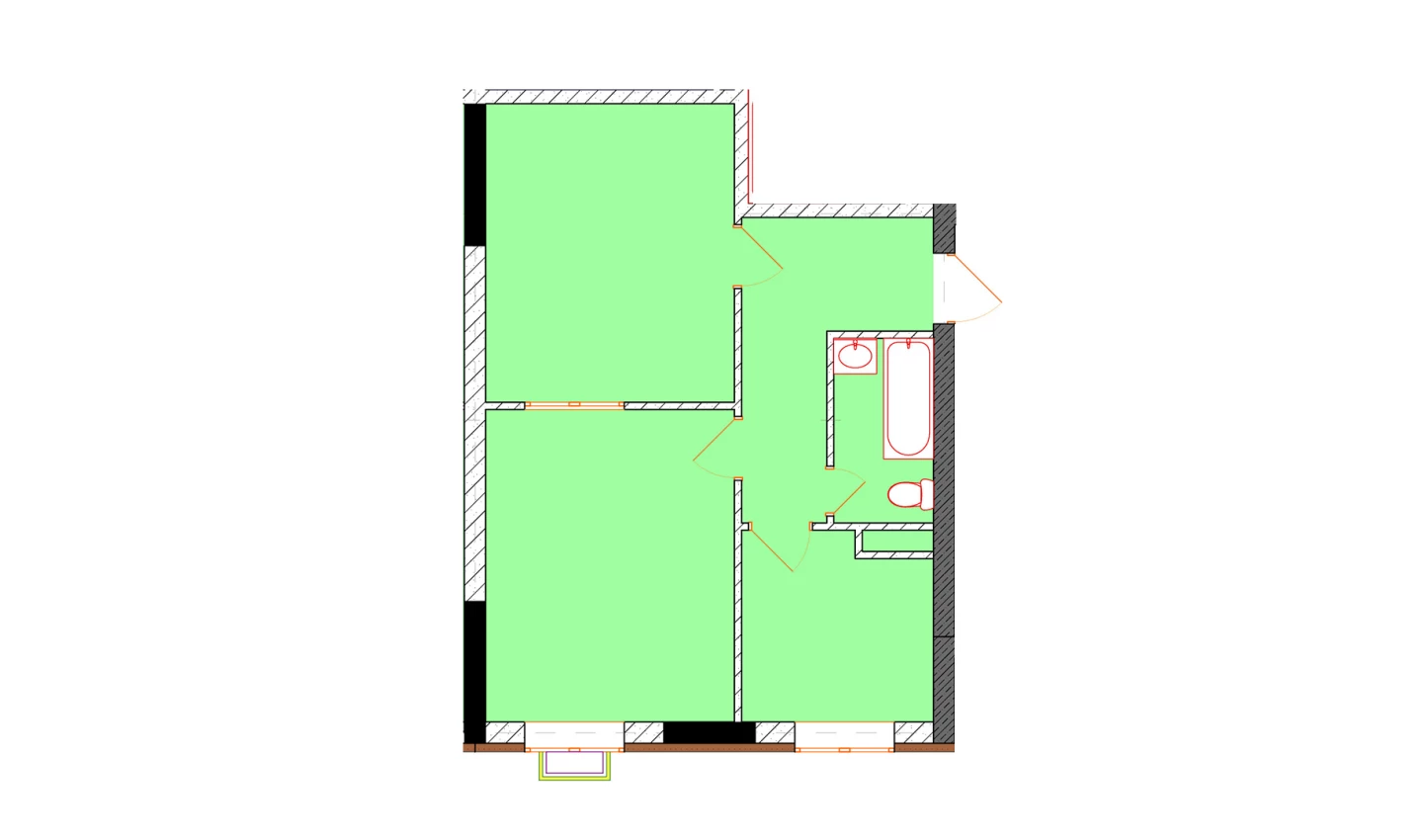 2-комнатная квартира 50.3 м²  6/6 этаж