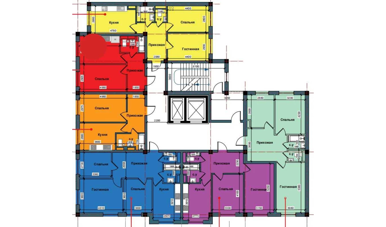 1-комнатная квартира 41.4 м²  2/2 этаж