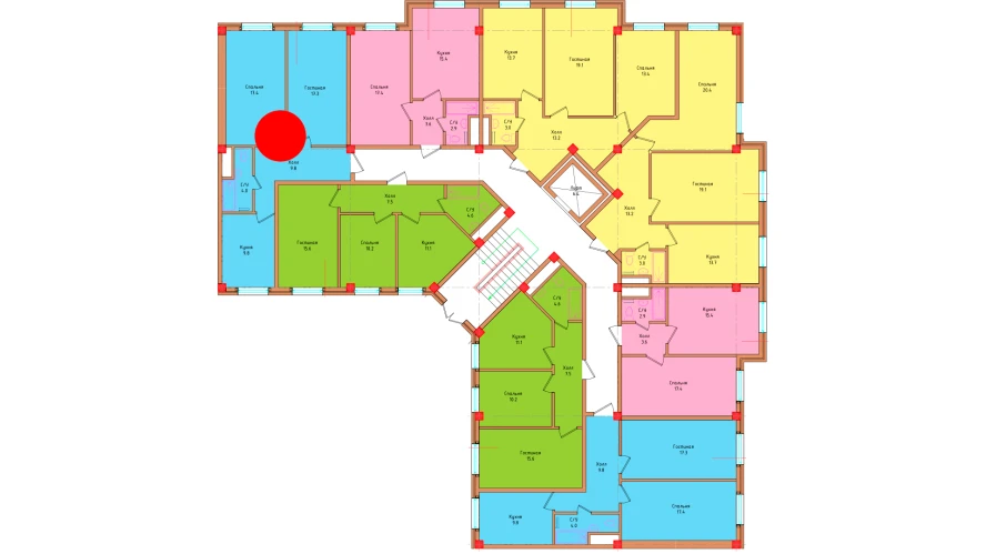 2-комнатная квартира 58.3 м²  1/1 этаж