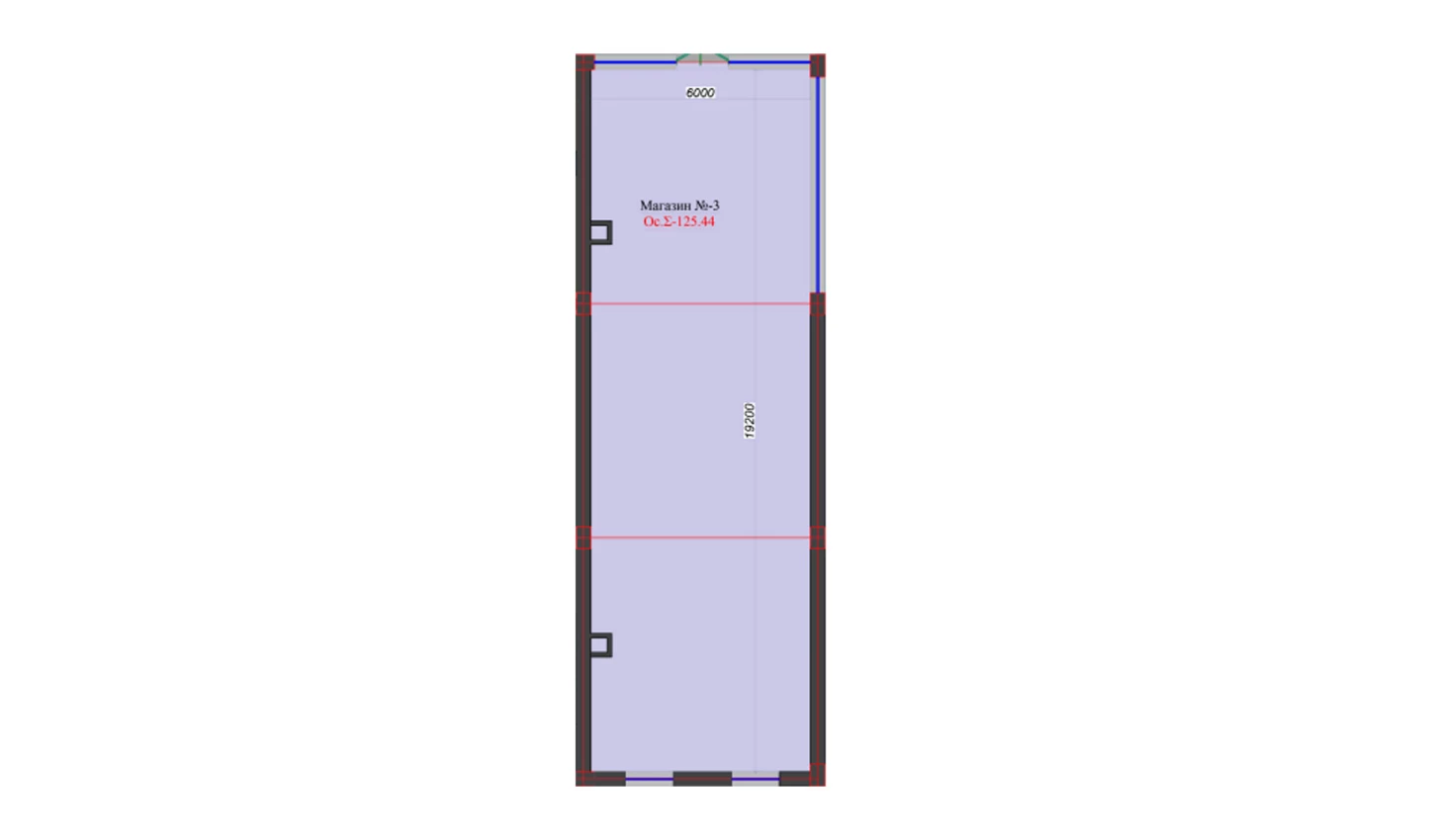 1-xonali xonadon 125.44 m²  1/1 qavat