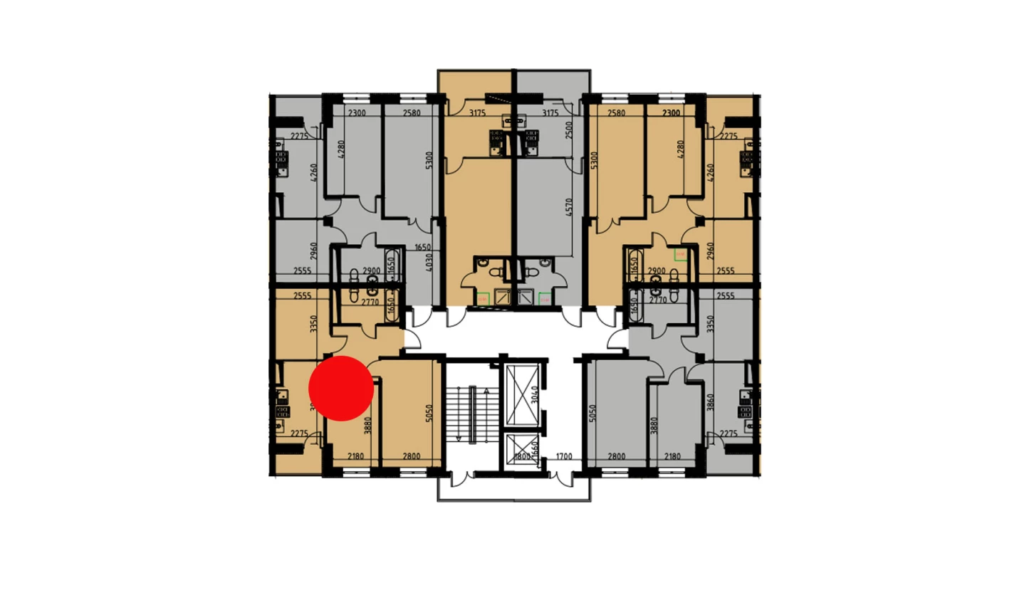 2-комнатная квартира 53.27 м²  9/9 этаж