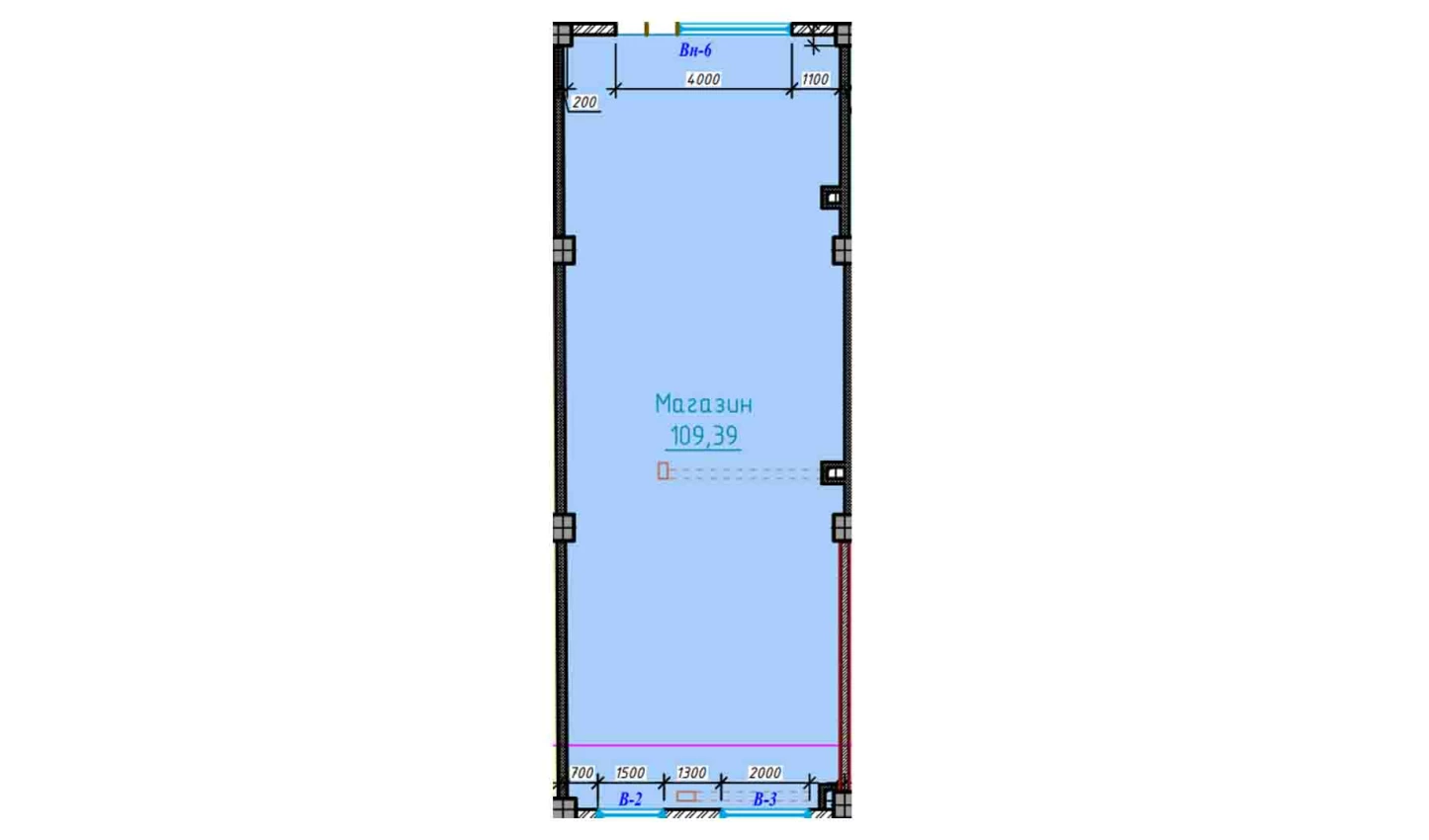 1-xonali xonadon 109.39 m²  1/1 qavat