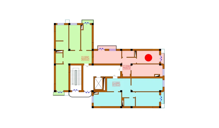 2-xonali xonadon 79.65 m²  10/10 qavat | Aviasozlar Plaza Turar-joy majmuasi