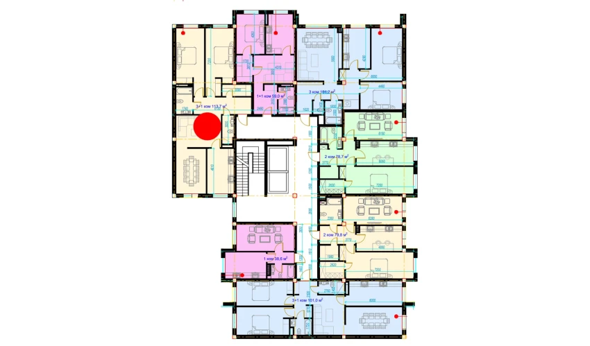 4-комнатная квартира 113.7 м²  2/7 этаж | Жилой комплекс Rohat