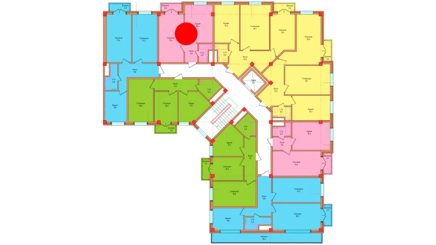 1-комнатная квартира 40.37 м²  3/3 этаж