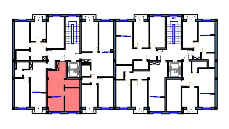 1-комнатная квартира 41.5 м²  3/3 этаж