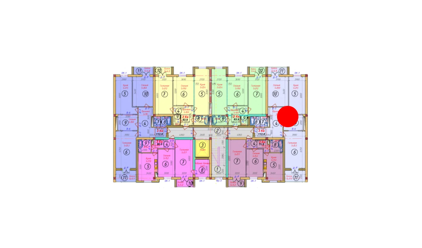 3-комнатная квартира 112.8 м²  8/8 этаж