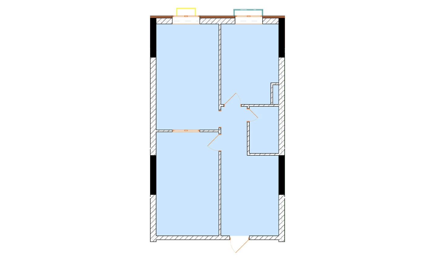 2-комнатная квартира 67.5 м²  2/2 этаж