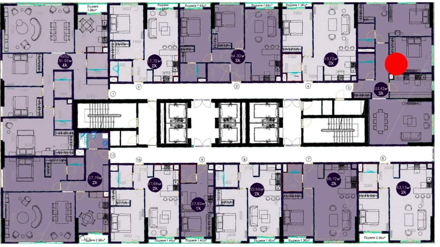 3-комнатная квартира 103.42 м²  2/2 этаж