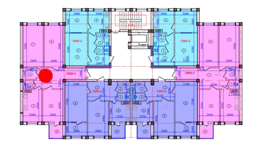 3-xonali xonadon 94.24 m²  7/7 qavat