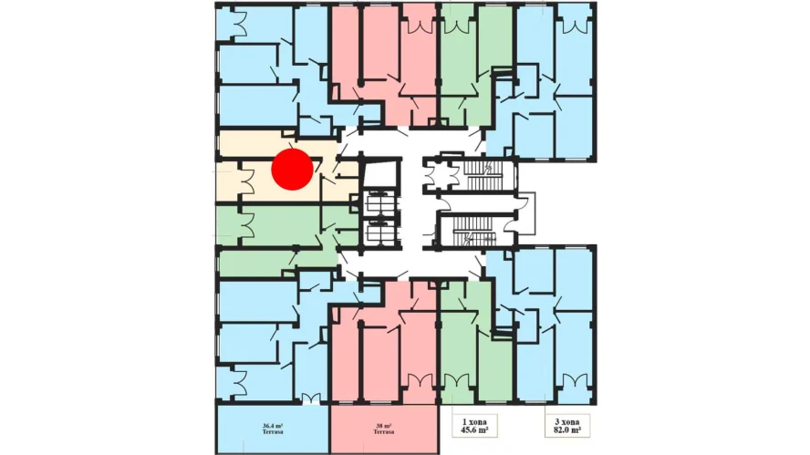 1-комнатная квартира 46.1 м²  3/3 этаж