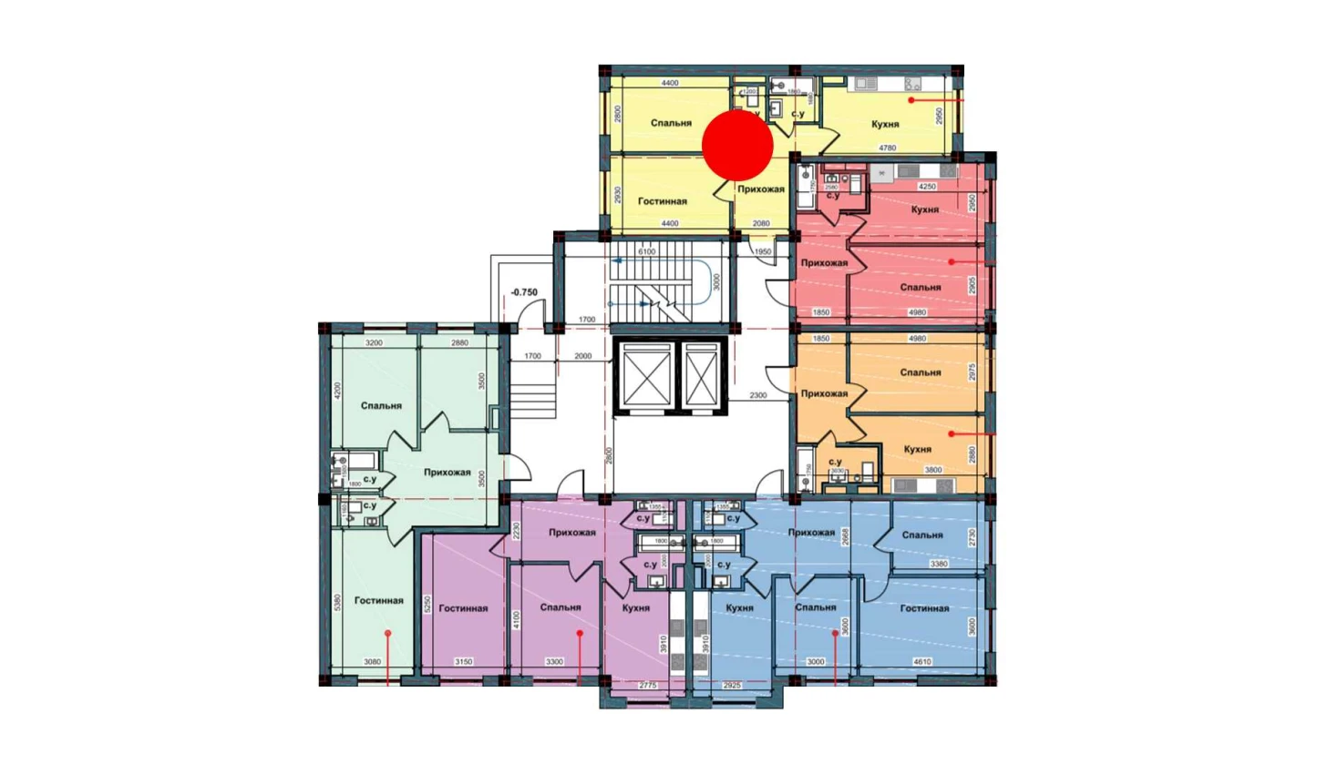 2-комнатная квартира 56.1 м²  1/1 этаж