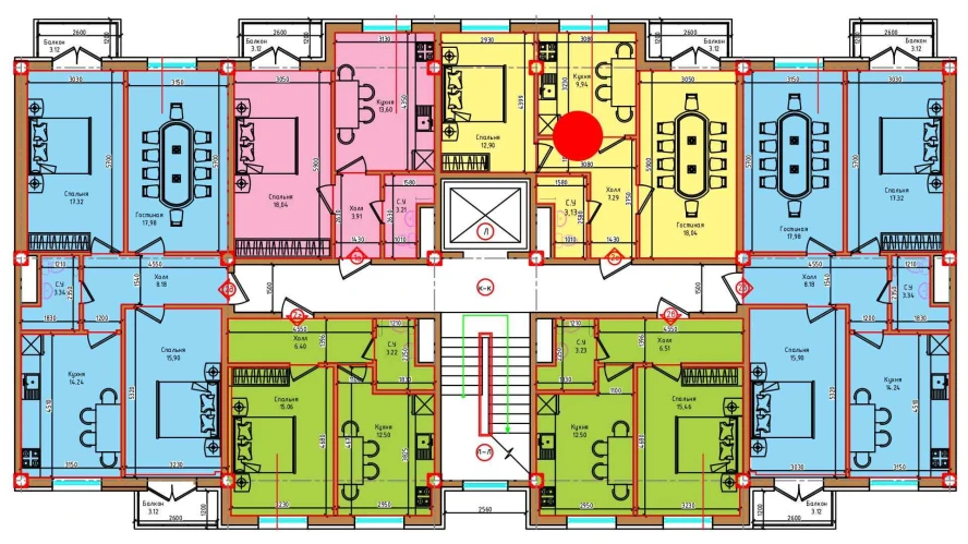 2-комнатная квартира 51.3 м²  7/7 этаж