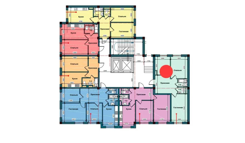 2-xonali xonadon 61.3 m²  1/10 qavat | NUR BARAKA Turar-joy majmuasi