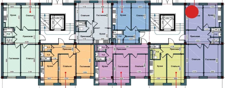 3-комнатная квартира 79.4 м²  1/9 этаж | Жилой комплекс NUR BARAKA