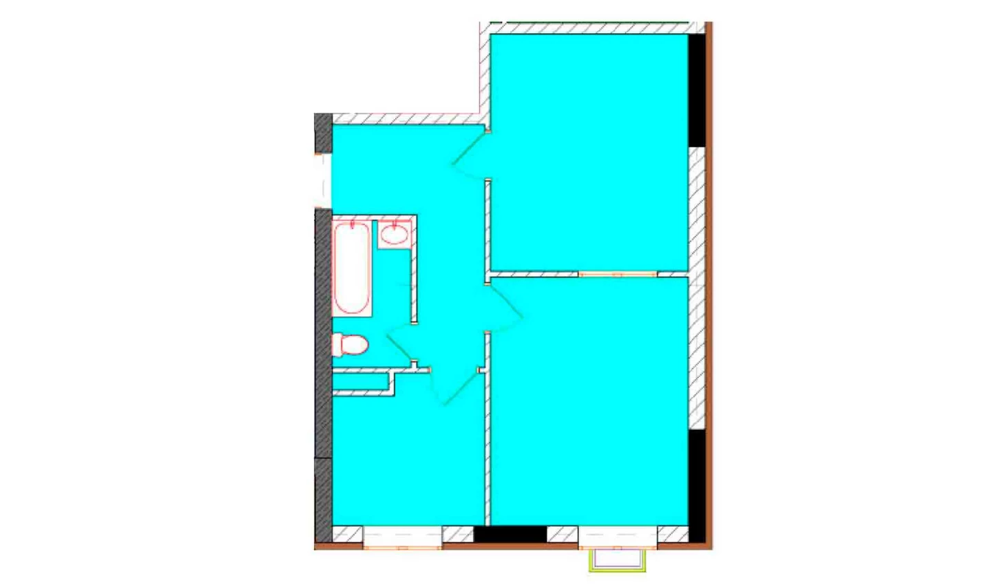 2-xonali xonadon 50 m²  1/1 qavat