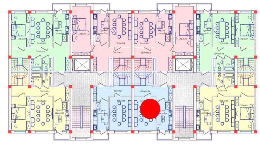 1-комнатная квартира 39.1 м²  2/2 этаж