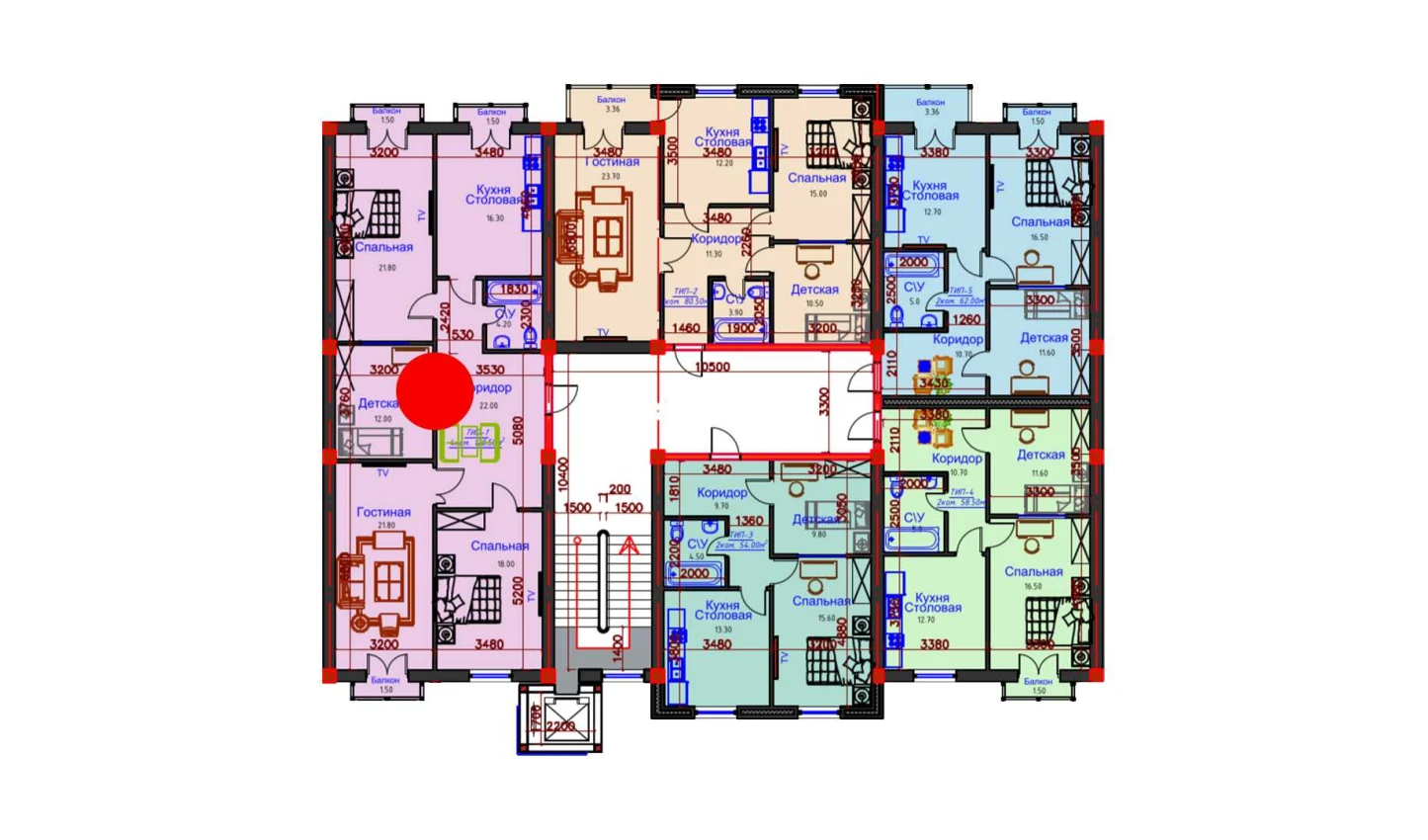 6-комнатная квартира 120.5 м²  9/9 этаж