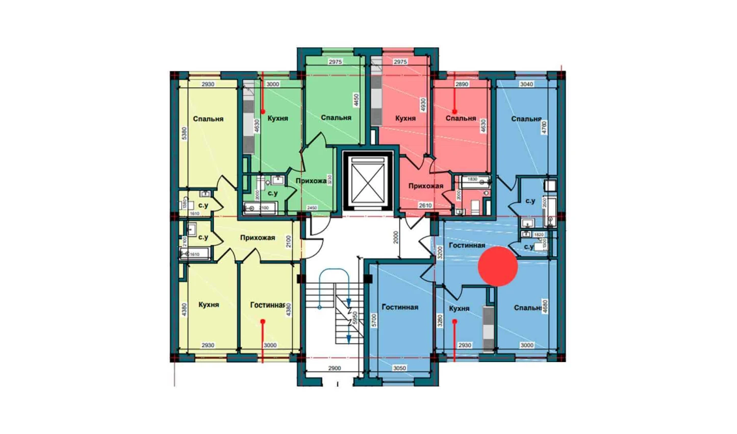 3-комнатная квартира 79.3 м²  1/1 этаж