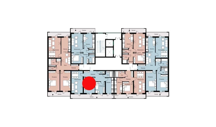 3-xonali xonadon 67.16 m²  16/16 qavat | SOKIN DIYOR Turar-joy majmuasi